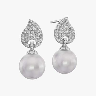 Marian Diamond and Pearl Earrings